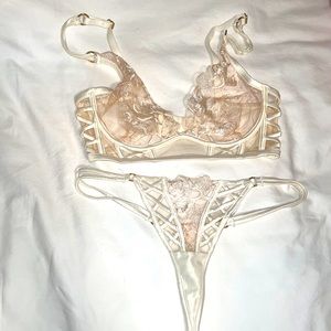 Honey Birdette Sheer Bralette & Thong Set (32D, S)